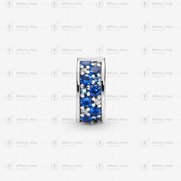 Pandora Blue Pavรฉ Clip Charm - Picture 3 of 5